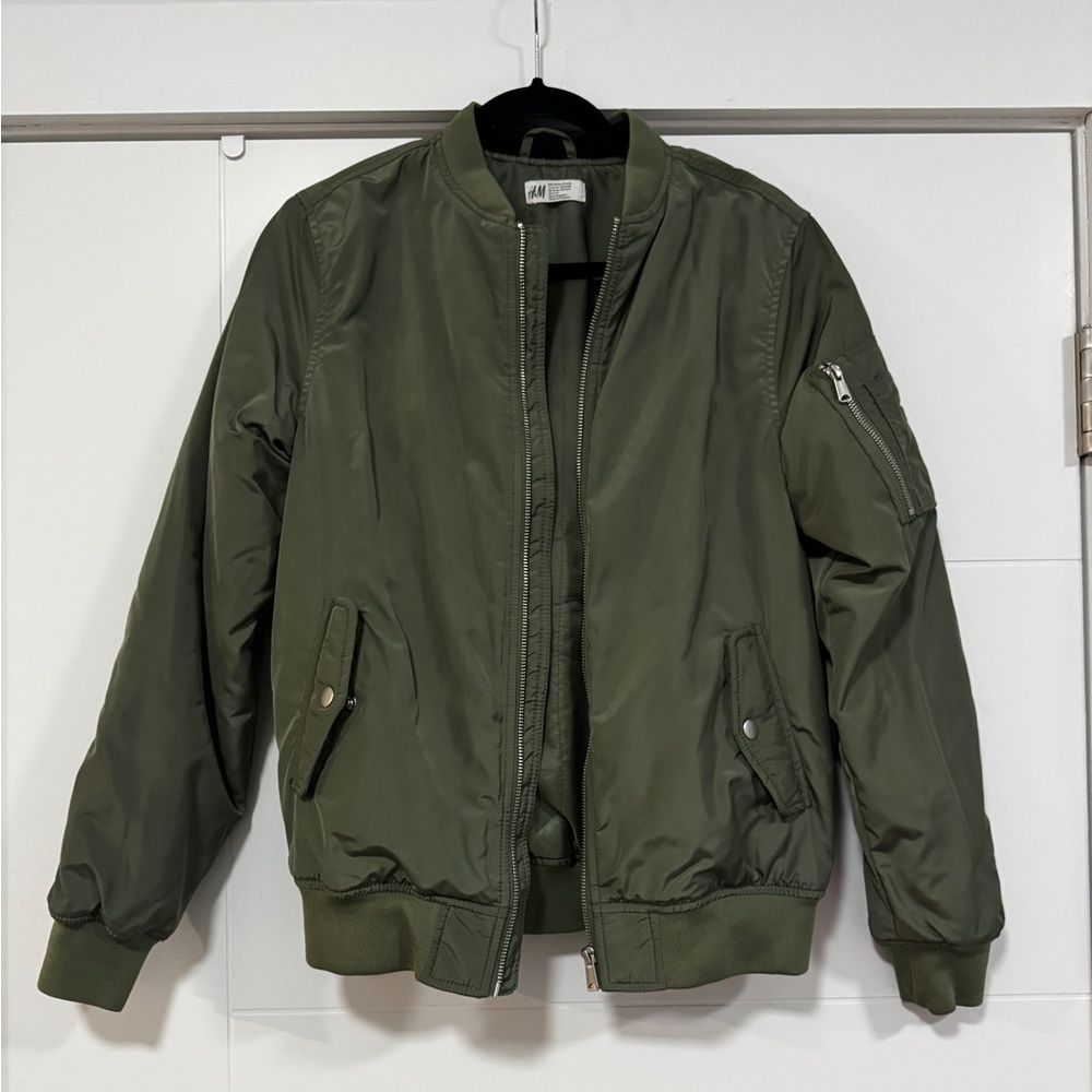H&M Khaki Green Bomber Jacket